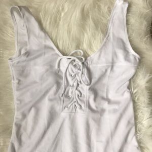 white one piece bathing suit